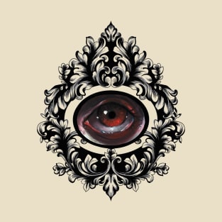 Pop Surrealism Baroque Eye Study Black Frame T-Shirt