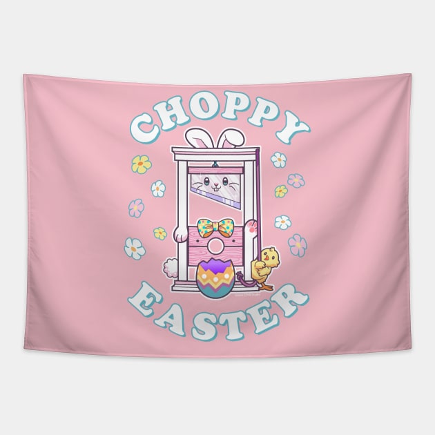 Choppy Easter Cute Bunny Guillotine Tapestry by CTKR Studio