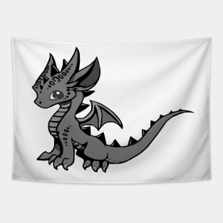 Blue dragon - Diin Dovah (black and white) Tapestry