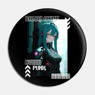 Kawaii Anime Cyberpunk Pin