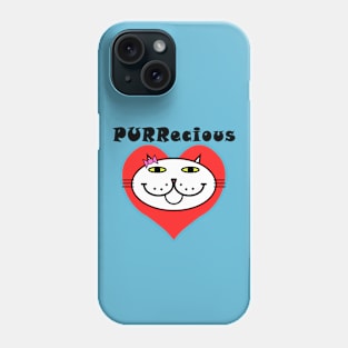 PURRecious - white cat Phone Case