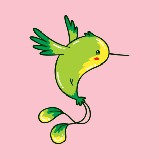 Green Hummingbird Flying #2, Kawaii Cute T-Shirt