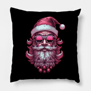 Retro Vintage Pink Santa Claus Pillow