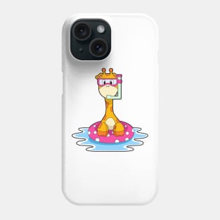 Giraffe at Swimming with Snorkel Phone Case