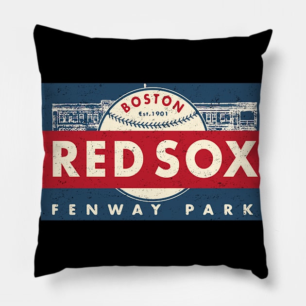 Throwback Boston Red Sox 2 by Buck Tee Originals Pillow by Buck Tee