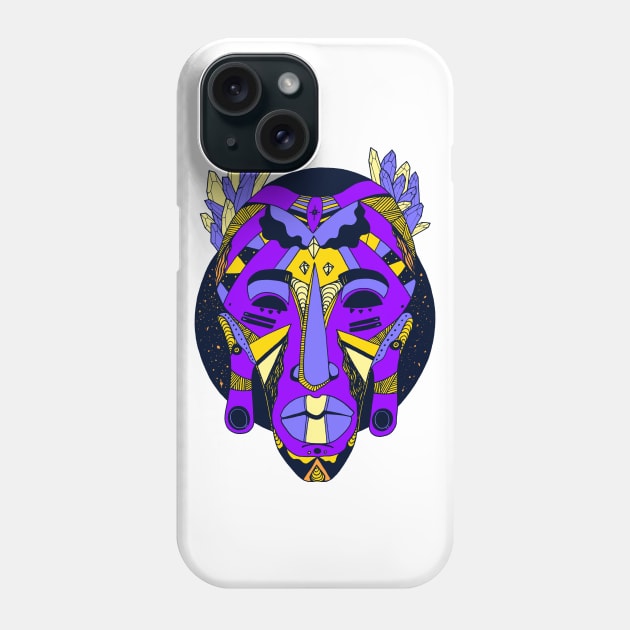 African Mask 1 - Purple Edition Phone Case by kenallouis