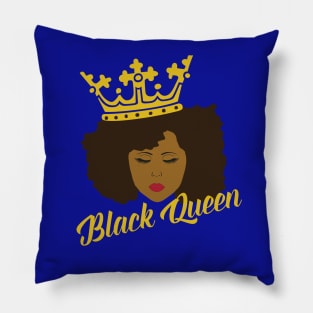 Black Queen With Crown Pillow