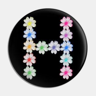 Letter H, flower, cosmos flowers, floral, nature Pin