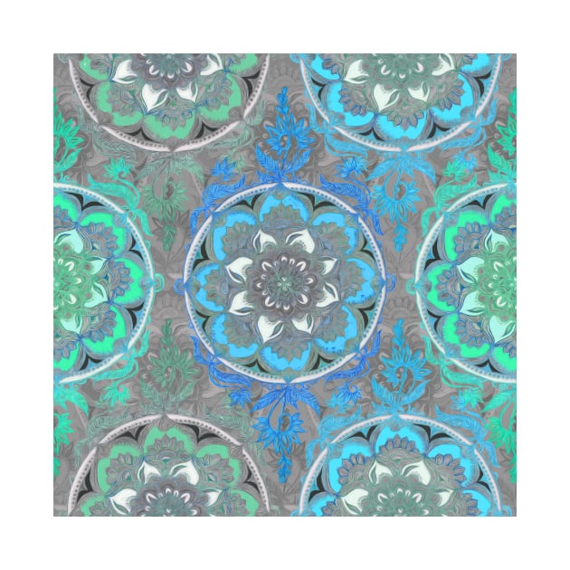 Mint Green, Blue & Aqua Super Boho Medallions by micklyn