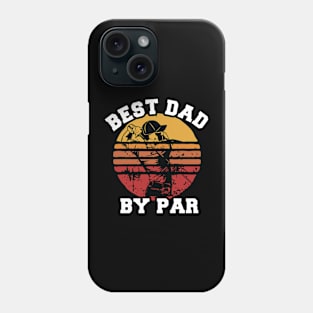 Best Dad By Par, Golfer Gift For Father, Retro Style Phone Case