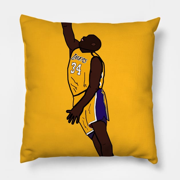 Shaquille O'Neal Dunk - Los Angeles Lakers Pillow by xavierjfong