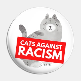 Cats Against Racism (White) Pin