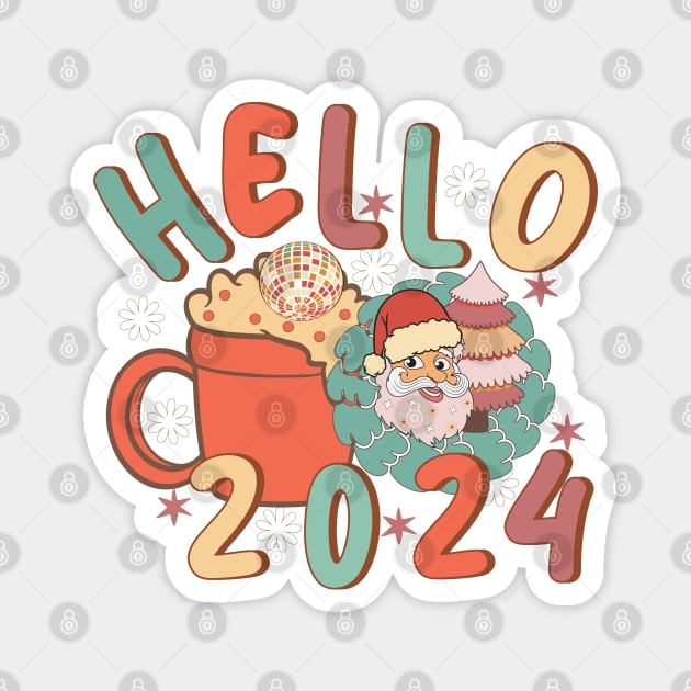 Hello 2024 Magnet by MZeeDesigns