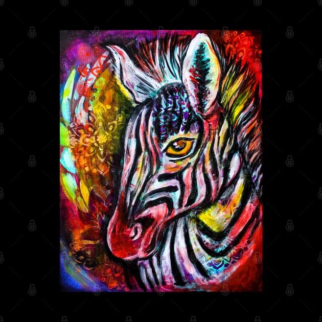 Colourful Painted Zebra by Heartsake