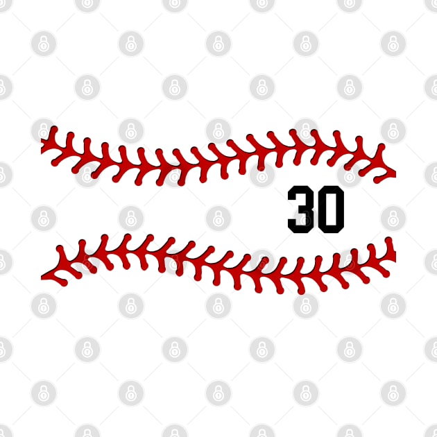 Baseball Laces Team Jersey Number 30 Mask #30 by TeeCreations