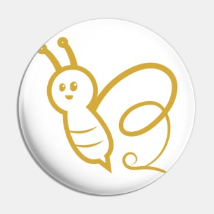 B initials in bee shape logo and vector icon Pin