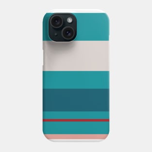 A single association of Rouge, Pastel Pink, Pastel Gray, Dark Cyan and Petrol stripes. Phone Case