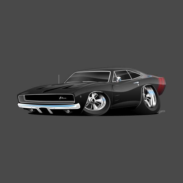 Classic 60’s American Muscle Car Cartoon by hobrath