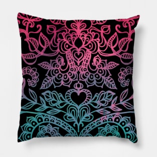 Ombre Folk Art Doodle Pillow