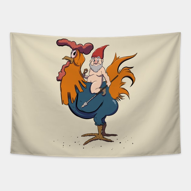 Warrior Gnome Tapestry by ArtOfJHammond