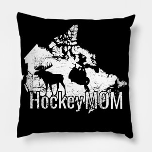 Hockey Mom with Canada and its Reindeer Pillow