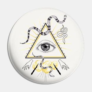 All seeing eye with snakes Pin