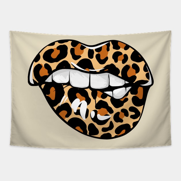 Leopard Lips Tapestry by Artizto