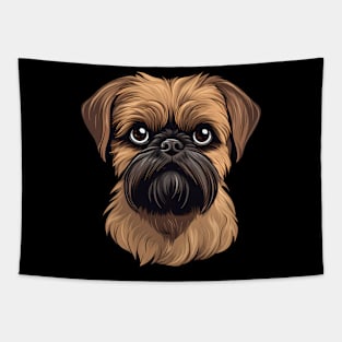 Brussels Griffon Face Cute Griffon Bruxellois Cartoon Puppy Dog Lover Tapestry