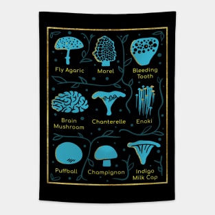 Types of Mushrooms Tapestry