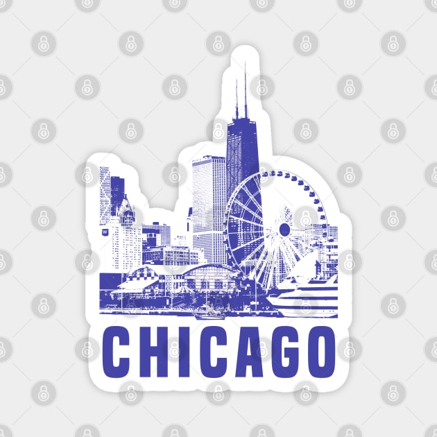 Chicago City Magnet by Den Vector