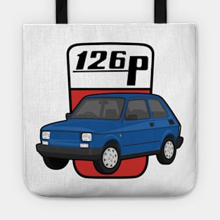 126P Car maluch 126 blue Tote