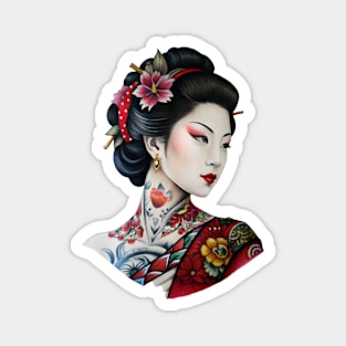 Japanese Geisha Tattoo Magnet