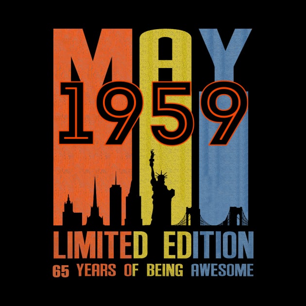 May 1959 65 Years Of Being Awesome Limited Edition by Red and Black Floral