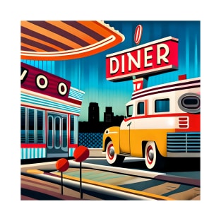 Retro Diner - 90s retro diner pop art T-Shirt