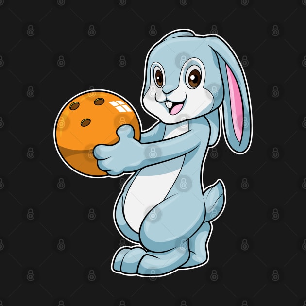 Rabbit at Bowling with Bowling ball by Markus Schnabel