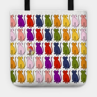 Clowder of Cats in Rainbow Colors Tote