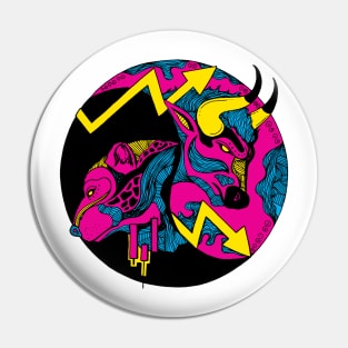 CMYK Bull and Bear Pin