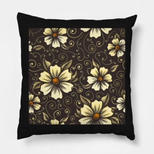 Vintage Seamless Flower Pattern Pillow