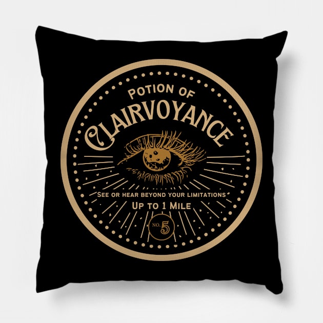 Potion of Clairvoyance: Gold Version Pillow by Milmino