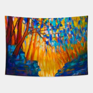 Pastel painting - nature mosaic Tapestry