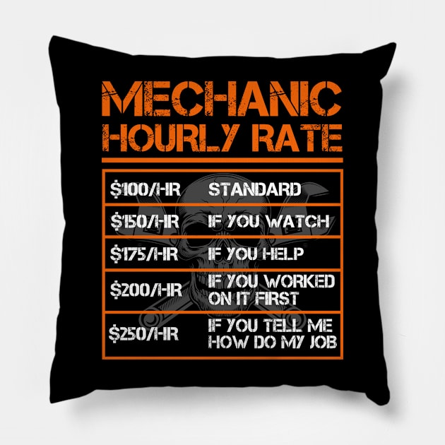 Mechanic hourly rate Pillow by Lever K mauldin