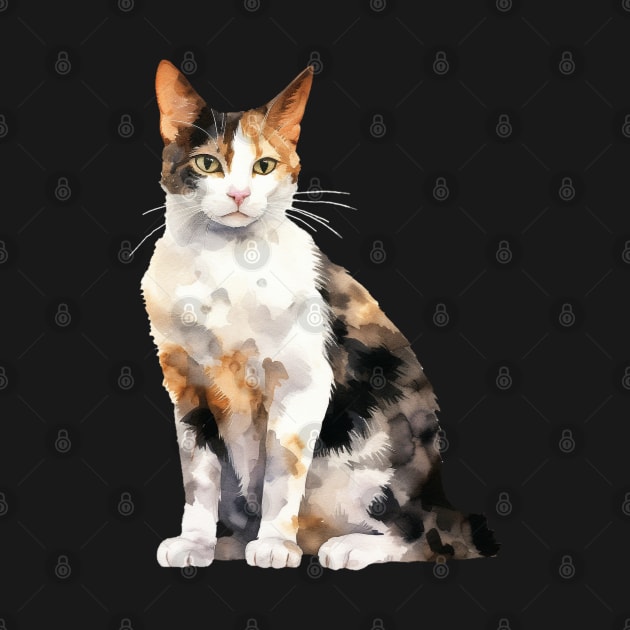 Japanese Bobtail Cat by DavidBriotArt