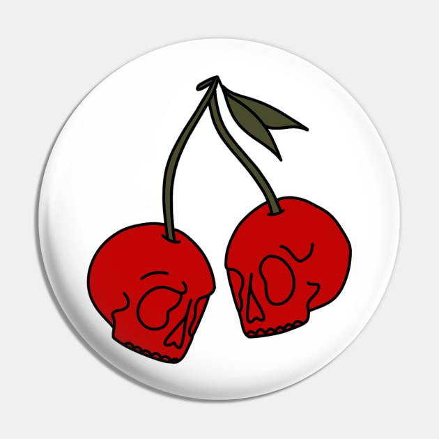 Cherry Skulls Pin by jiniandtonic