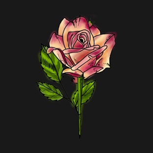 Rose Watercolor Flower Art T-Shirt