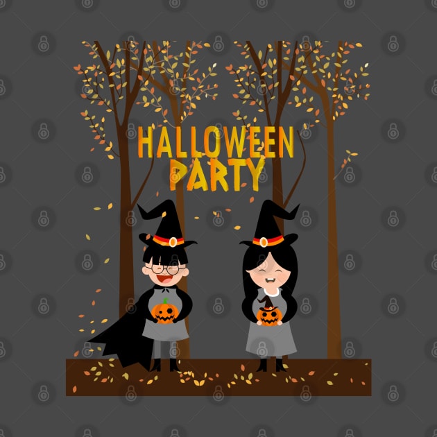 halloween party background cute kid icons by aalomda32