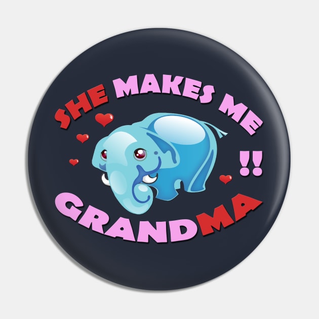 Funny Grandma Elephant Baby Mothers Day T-Shirt Pin by Nassif