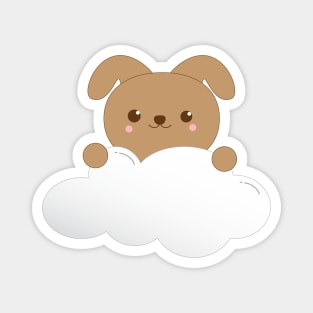 Cute Puppy on a Cloud Magnet