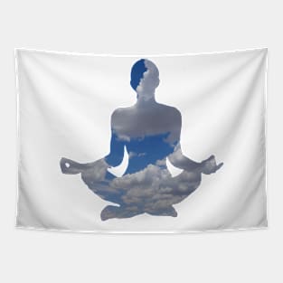 Yoga Meditation in the Clouds Tapestry