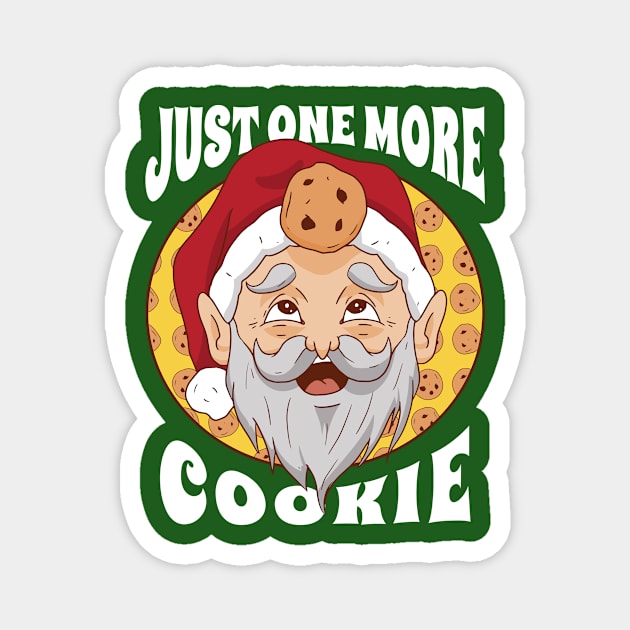 Just One More Cookie // Funny Santa Claus Cartoon Magnet by SLAG_Creative