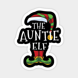 Auntie Elf Family Matching Christmas Group Gift Pajama Aunt Magnet